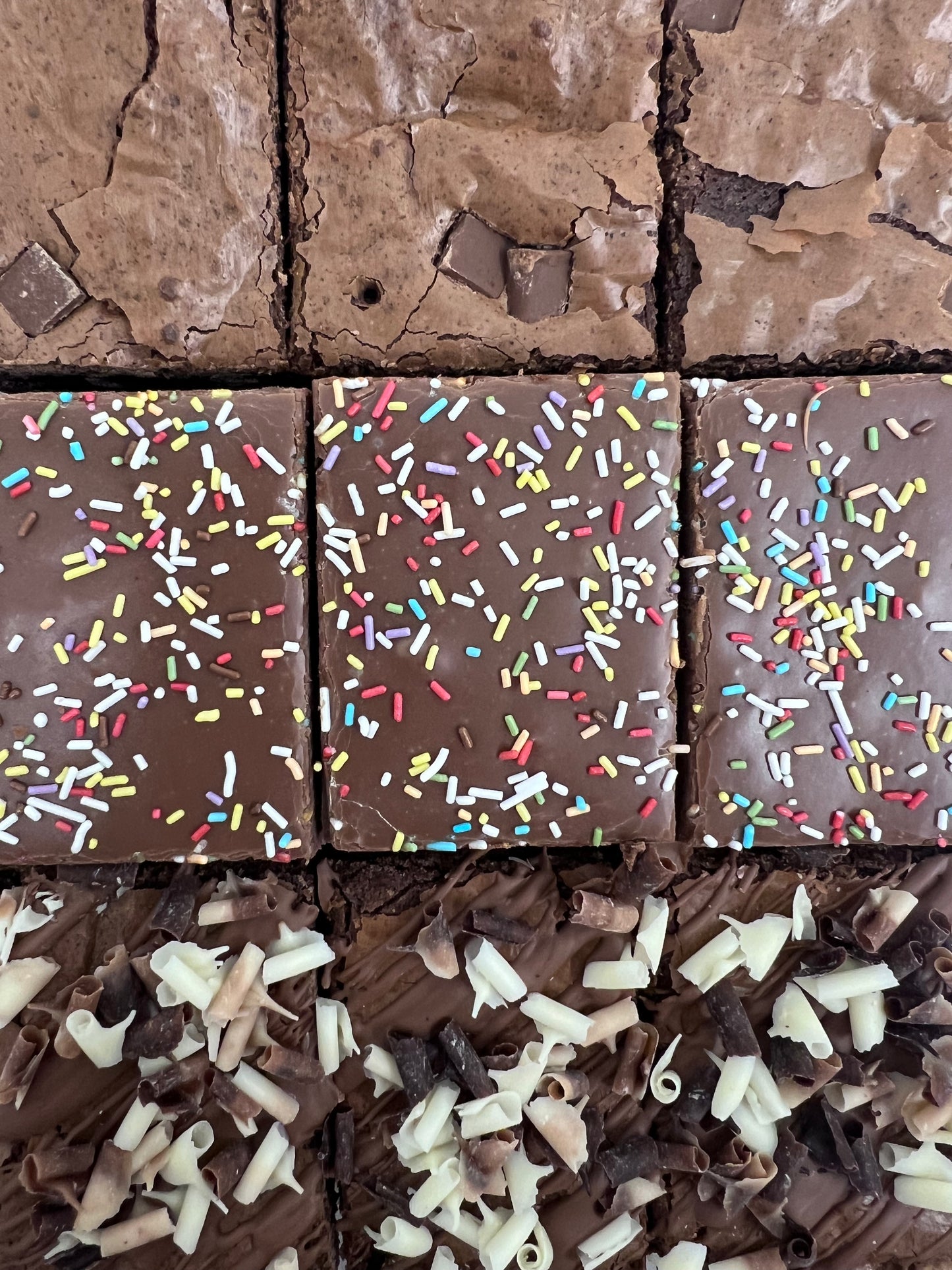 Triple Box - Double Chocolate, Triple Chocolate and Fudge Topped brownies