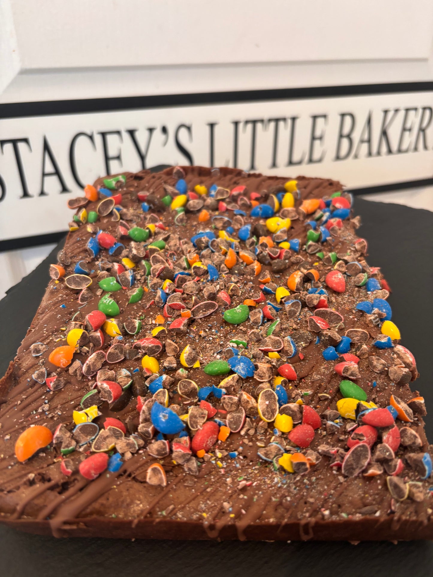 M&M Brownie Slab