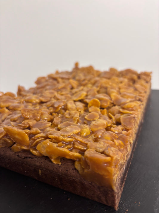 Caramel Cornflake Brownie Slab