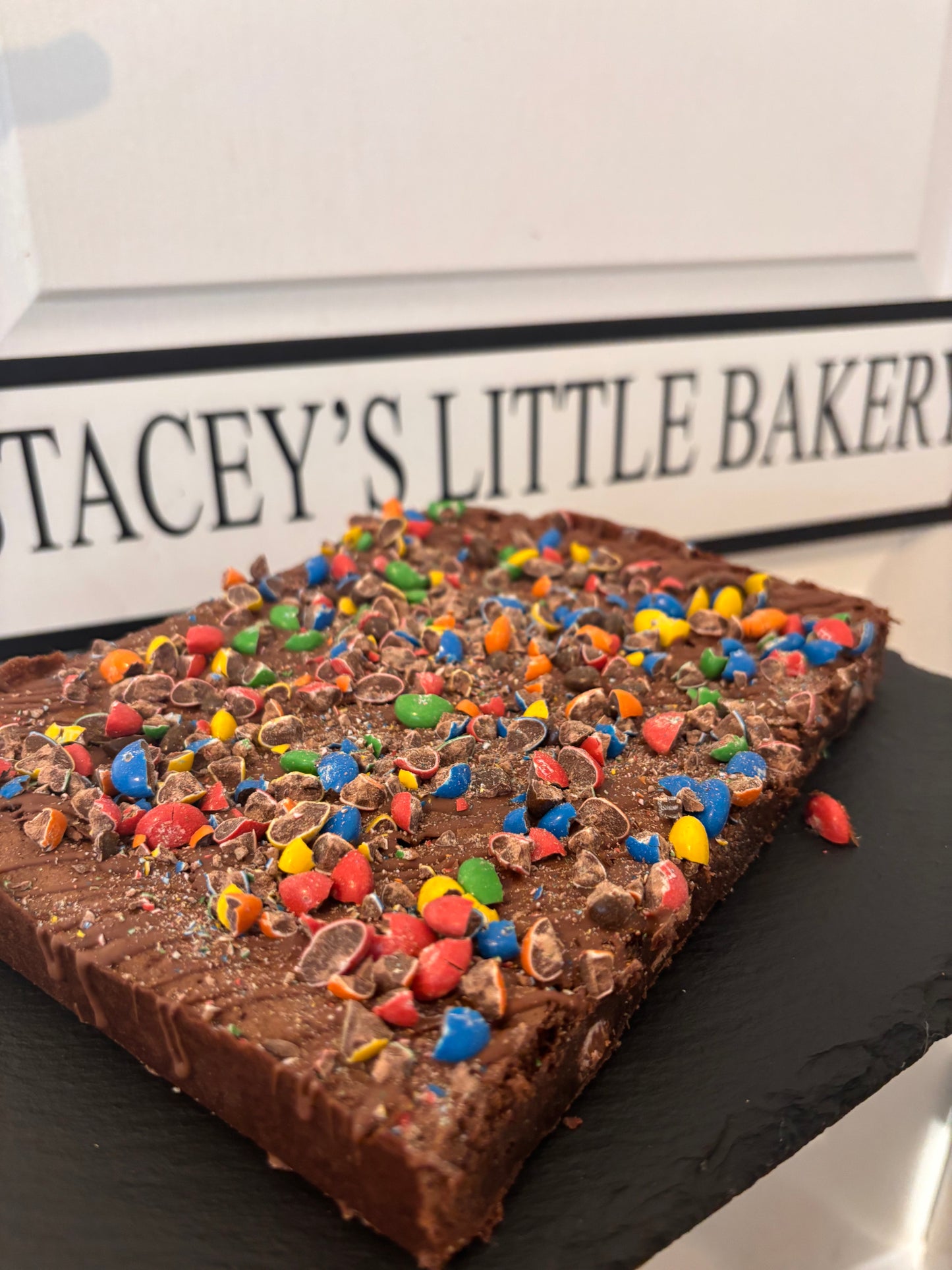 M&M Brownie Slab