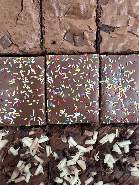 Triple Box - Double Chocolate, Triple Chocolate and Fudge Topped brownies