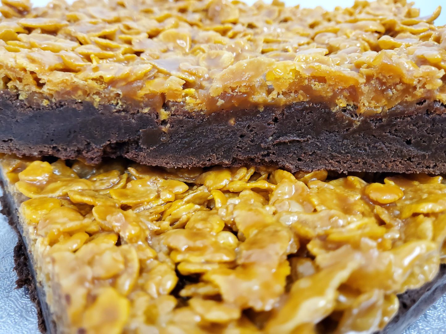 Caramel Cornflake Brownie Slab